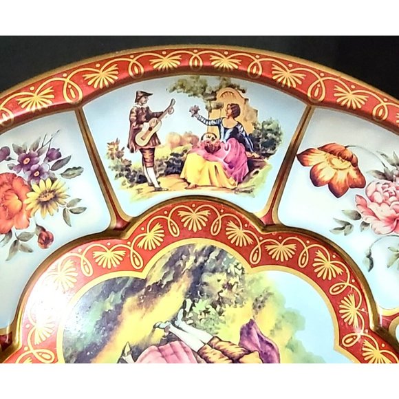 Vintage DAHER Decorated metal Ware DANCING COLONIAL COUPLE TIN BOWL DISH England - Picture 6 of 10
